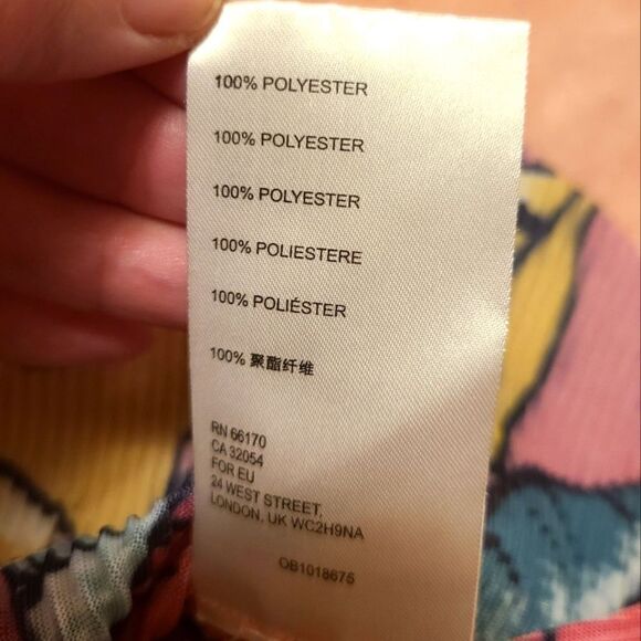 Maeve Accordian Pleat Floral Sleeveless Blouse with Neck Tie Small - Picture 4 of 6